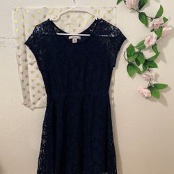 Navy Blue Lace Dress