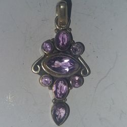Sterling Silver Amethyst Necklace Pendent $50 OBO