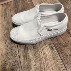 White Slip on Vans Size 7.5