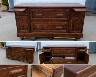 Winners Only Solid Oak Roll-Top Executive Office Desk – Heavy Duty, Excellent Condition
