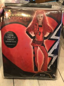 Disney The Descendants The Rise Of Red Child Costume RED Size Large 12-14-NEW