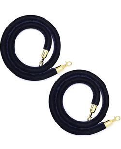 1.2M Crowd Control Rope Barrier with Hooks, Velvet Stanchion Rope