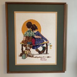 Norman Rockwell Framed Cross Stitch