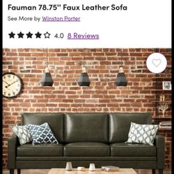 Faux Leather Sofa