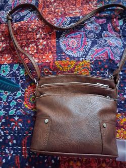 Brown faux crossbody purse