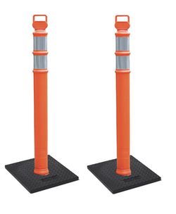 Cortina EZ Grab Delineator 45” Post, 3” Hip Collars with 10 lb Base | packet of 2