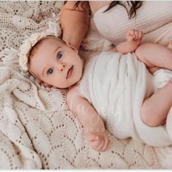 Antique Lace And Crochet Knit Blankets Photo Props 