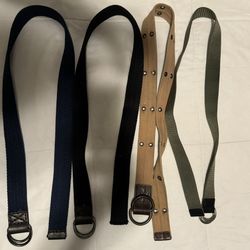 Canvas Web Belts Double D Ring  Belts