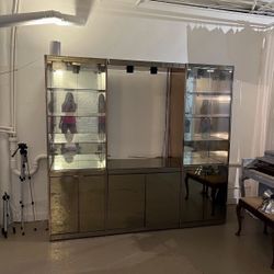 Mid century Mirrored entertainment Center MUST GO!