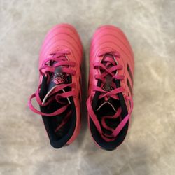 Girls Pink Adidas Cleats Size 12