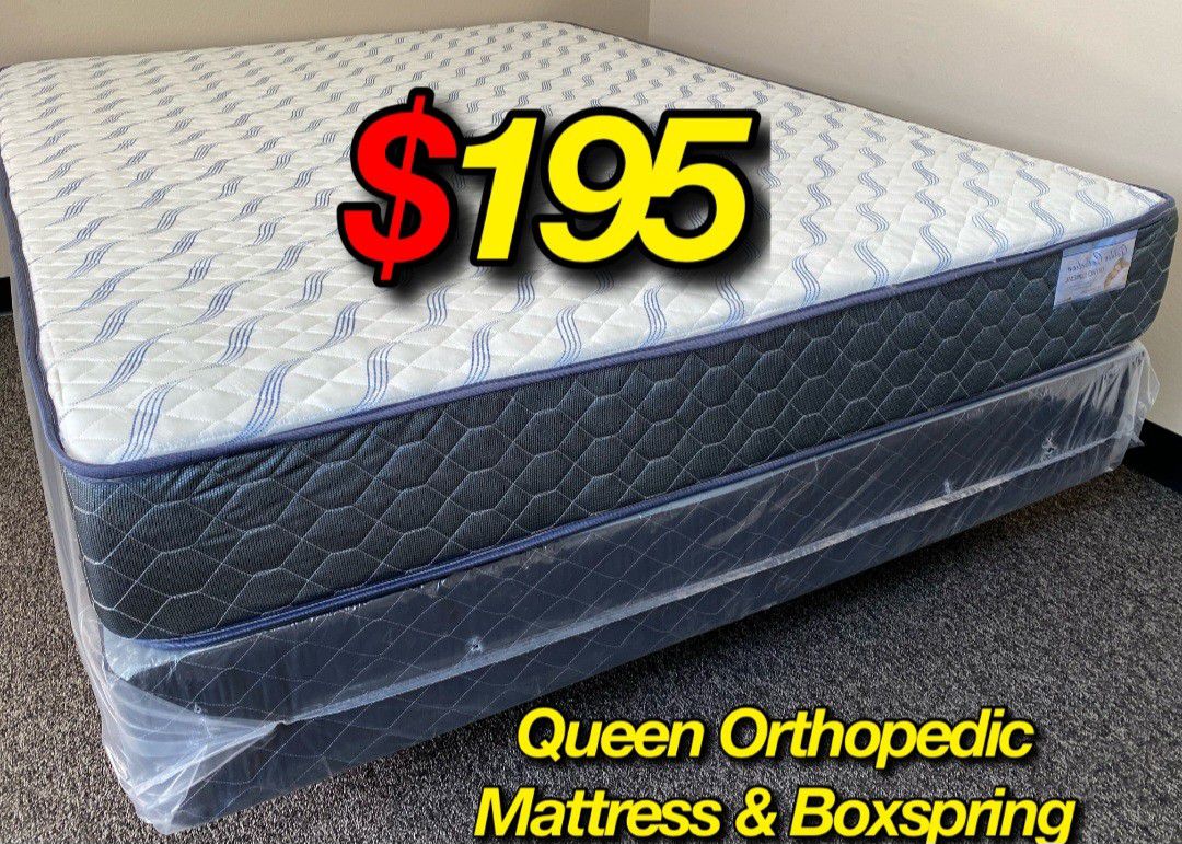 Queen Size Supreme Orthopedic Mattress And Boxspring 