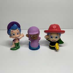 Bubble Guppies Lot 3 Toys Firefighter Gil Roll Go Molly Swimsational Gil Figures