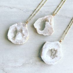 NEW Geode Slice 14Karat Necklace