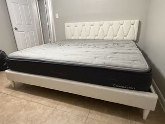 New King Size Bed Frame + King Hybrid Mattress