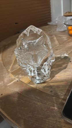 Wolf Crystal Art Sculpture 