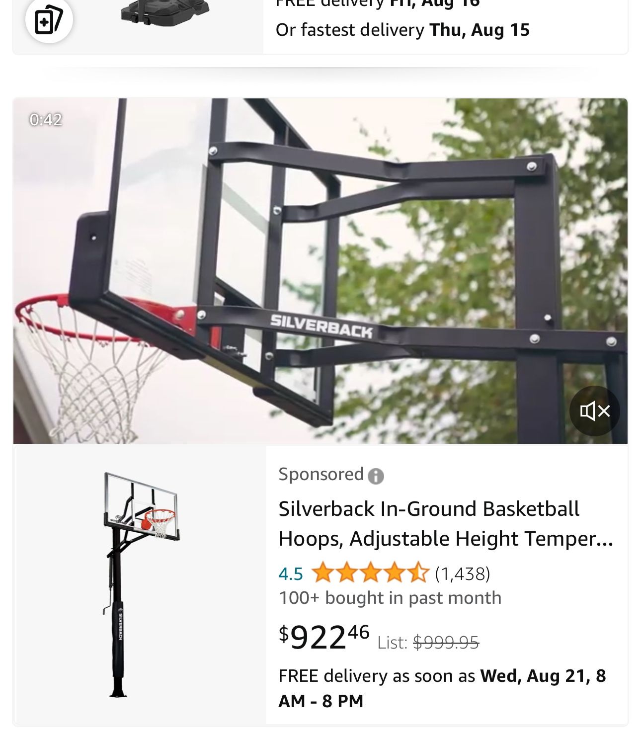 Silverback In-Ground Basketball Hoops, Adjustable Height Tempered Glass Backboard and Pro-Style Flex Rim. - Multiple Styles Available
