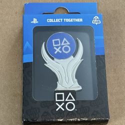 PIN CLUB PlayStation Platinum Trophy Enamel Pin 2" Official Sony PS5 Achievement