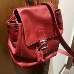 Red Coach Backpack 
