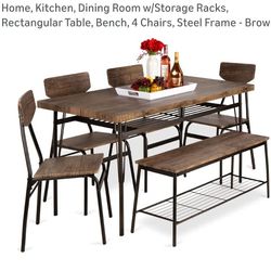 Best Choice Product 6 Piece Family Dinner Table