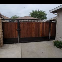 Iron Gate With Wood Inserts