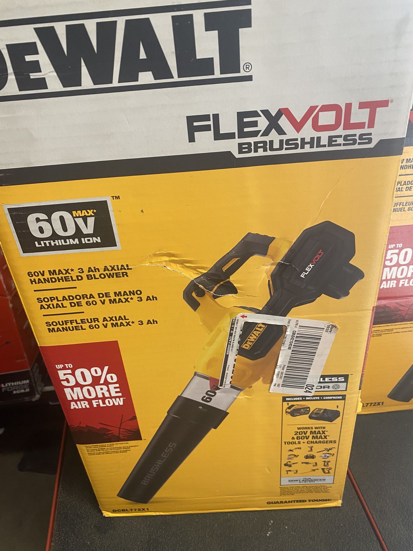 DEWALT FLEXVOLT BRUSHLESS 60 Max HANDHELD BLOWER KIT (( Coming With Battery 9.0 And Charger )))