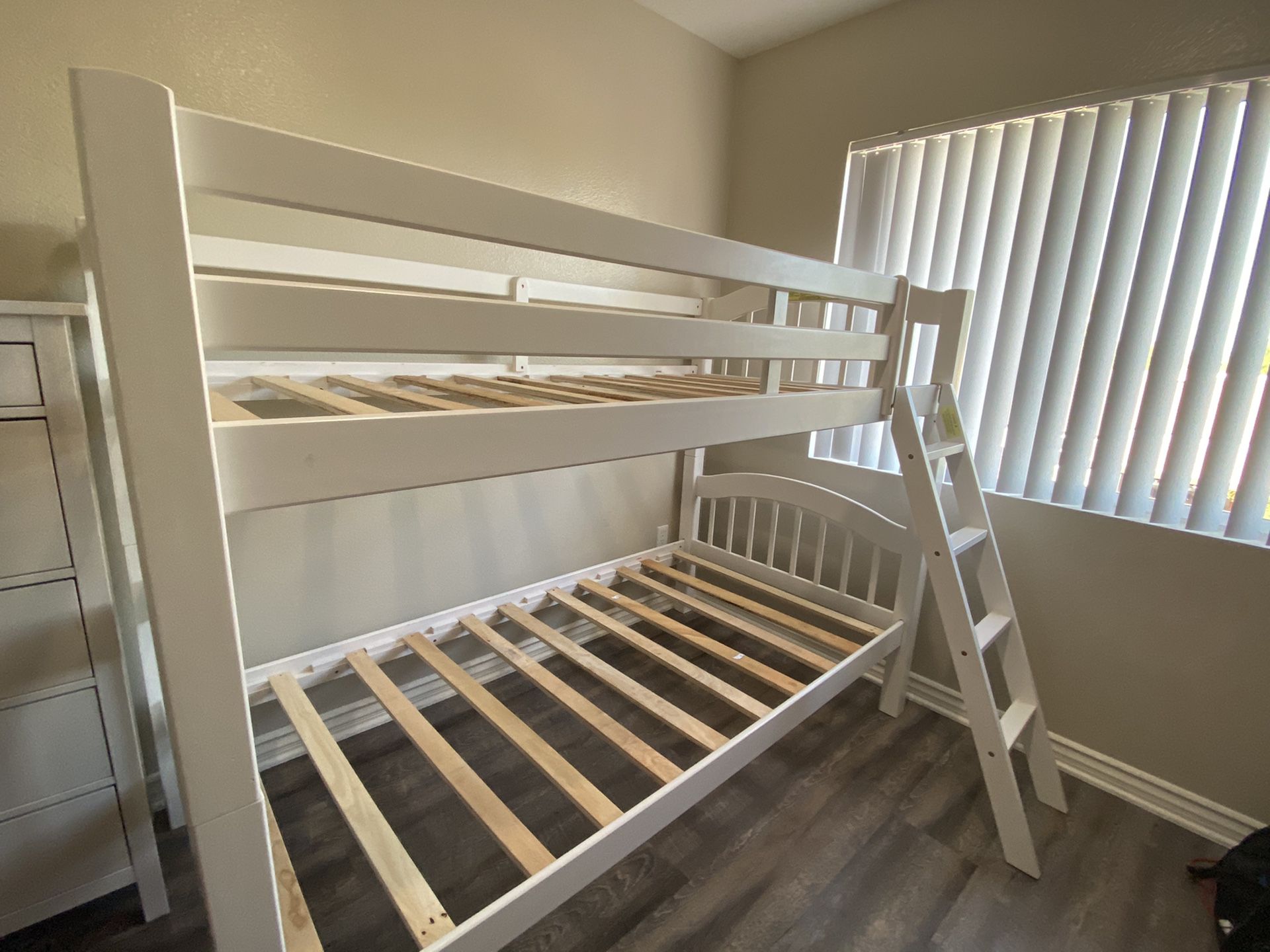 White Twin Bunk Bed Frame