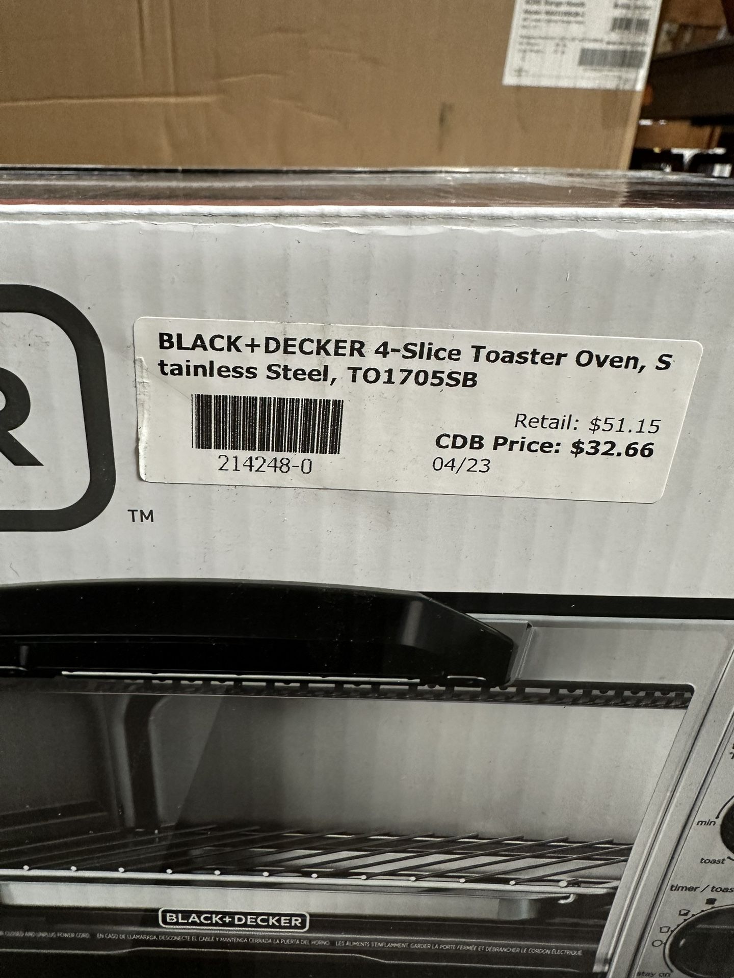 Black & Decker 4 Slice Toaster Oven TO1705SB