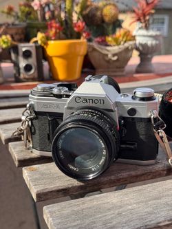 Vintage canon AE1 SLR 35mm film camera
