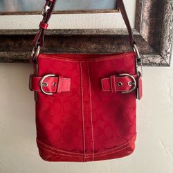 COACH Signature Jacquard Shoulder Bag Y2K Vintage