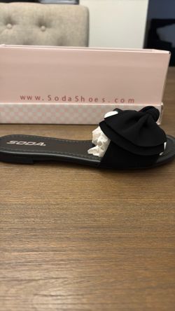 Brand new black velvet sandals