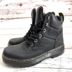 Men's Dr. Martens Gabion Work Pit Quarter Boot Black Leather Men Size 7 Woman’s  
