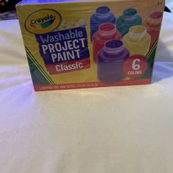 Crayola® Washable Project Paint - 6 / Pack - Yellow, Green, Yellow Orange, Red Orange, Fuchsia, Blue, Violet, Teal 
