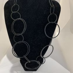 Black ring choker necklace