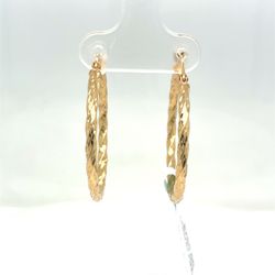 14Kt Yellow Gold Twisted Hoop Earrings 1.45g 2.2x30 21977937