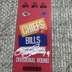 Donovan Smith Signed Autograph Commemorative Divisional Round Acrylic Ticket - Beckett - Chiefs