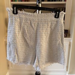 SHEIN Tweed shorts with a frayed hem