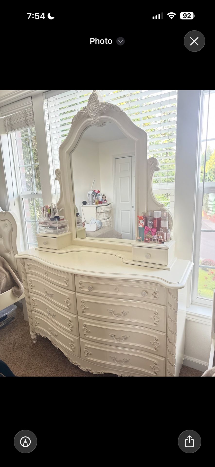 Vintage Pearl White Dresser All Wood