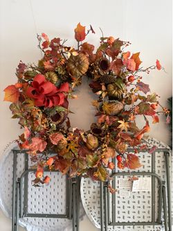 Outdoor fall wreath