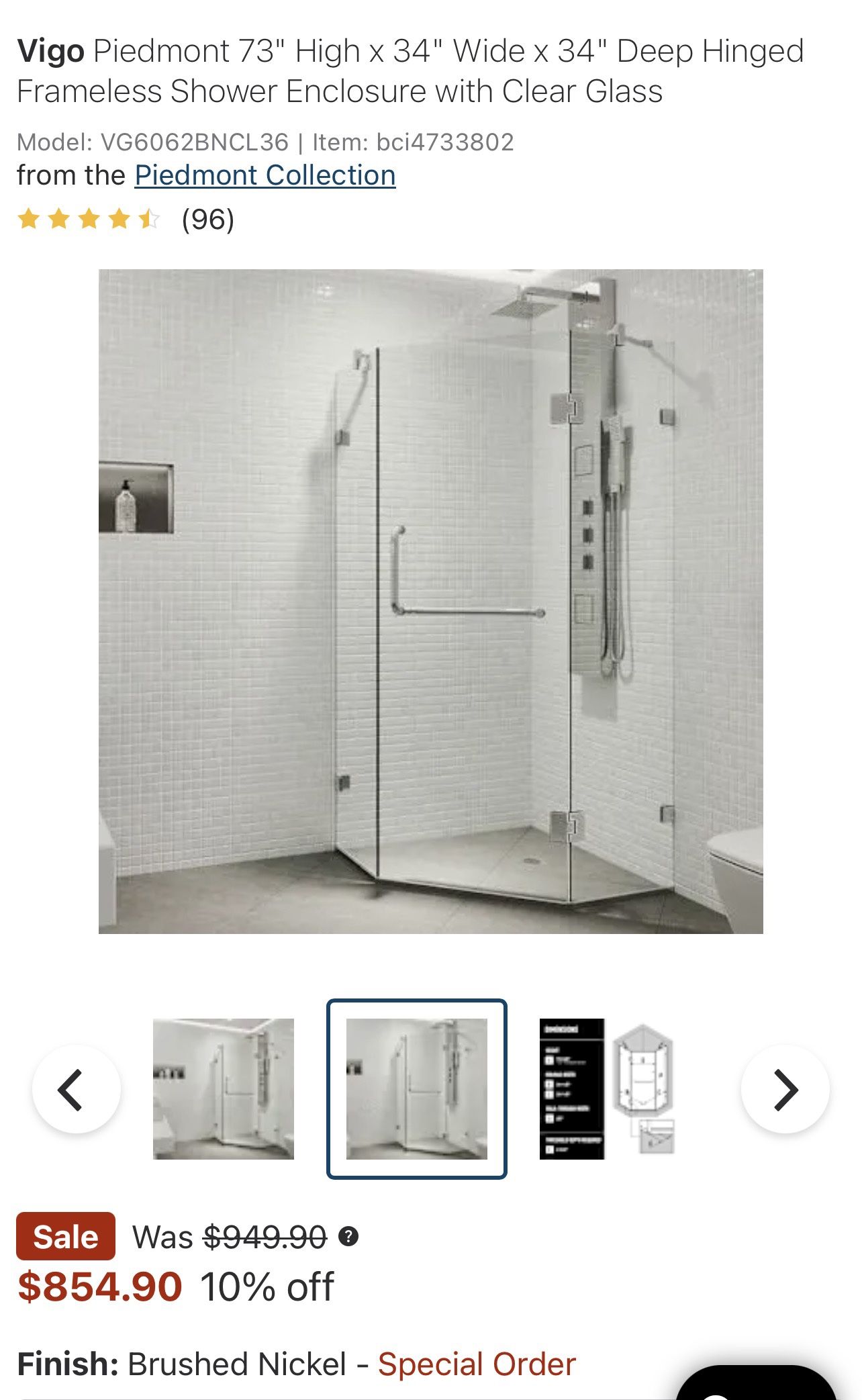 New Shower Door -34*34