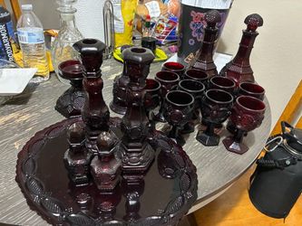 Vintage Red Cape Cod Glass Collection – 19-Piece Set