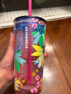 Starbucks Floral Cold Cup Tumbler with Straw