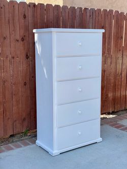 Tall Solid Wood 5 Drawer Dresser