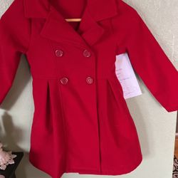 Just Kids Red Dress Coat Size 6-8