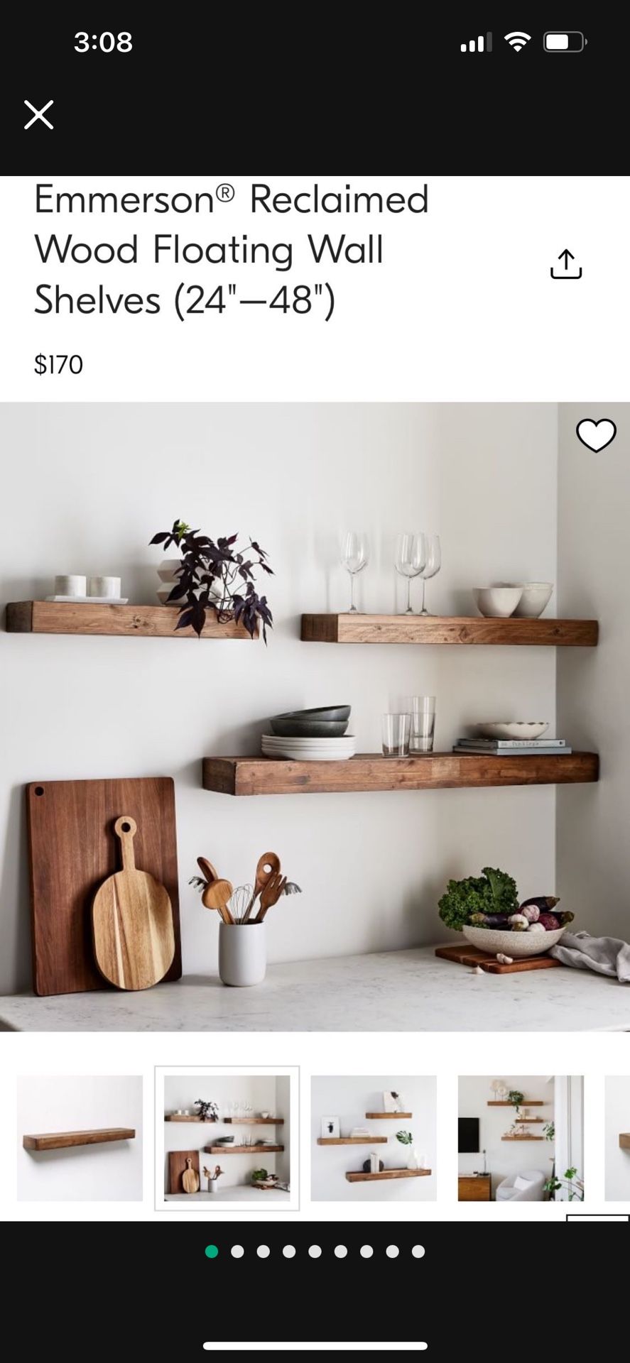 West Elm Reclaimed Wood Floating Shelves Set Of 3