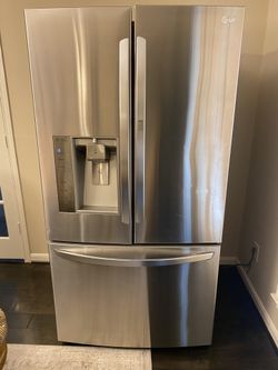 LG Super-Capacity 3 Door French Door Refrigerator with Smart Cooling Plus Technology