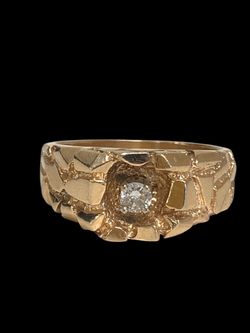 Mens gold nugget ring #31436