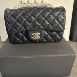 Chanel Mini Rectangular Flap Bag - Black Caviar Leather