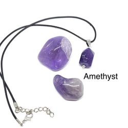 Amethyst Genuine Stones & Necklace Set