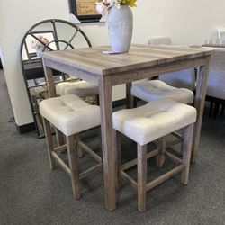 Dining Set With 4 Stools Counter Height 