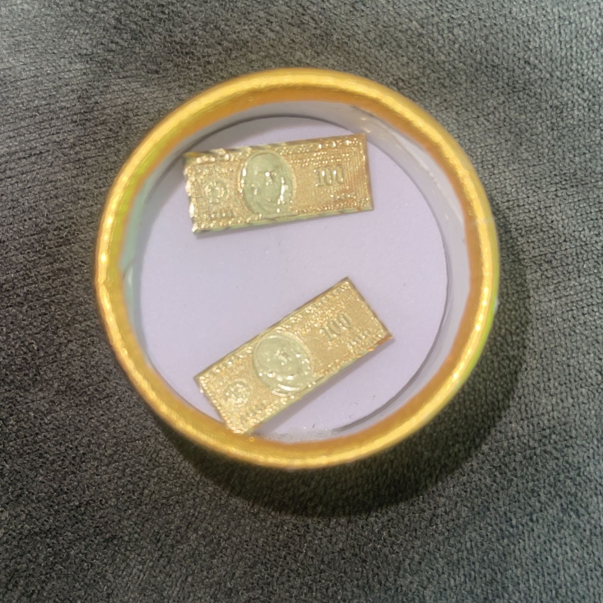 10k 100 Bill Earrings
